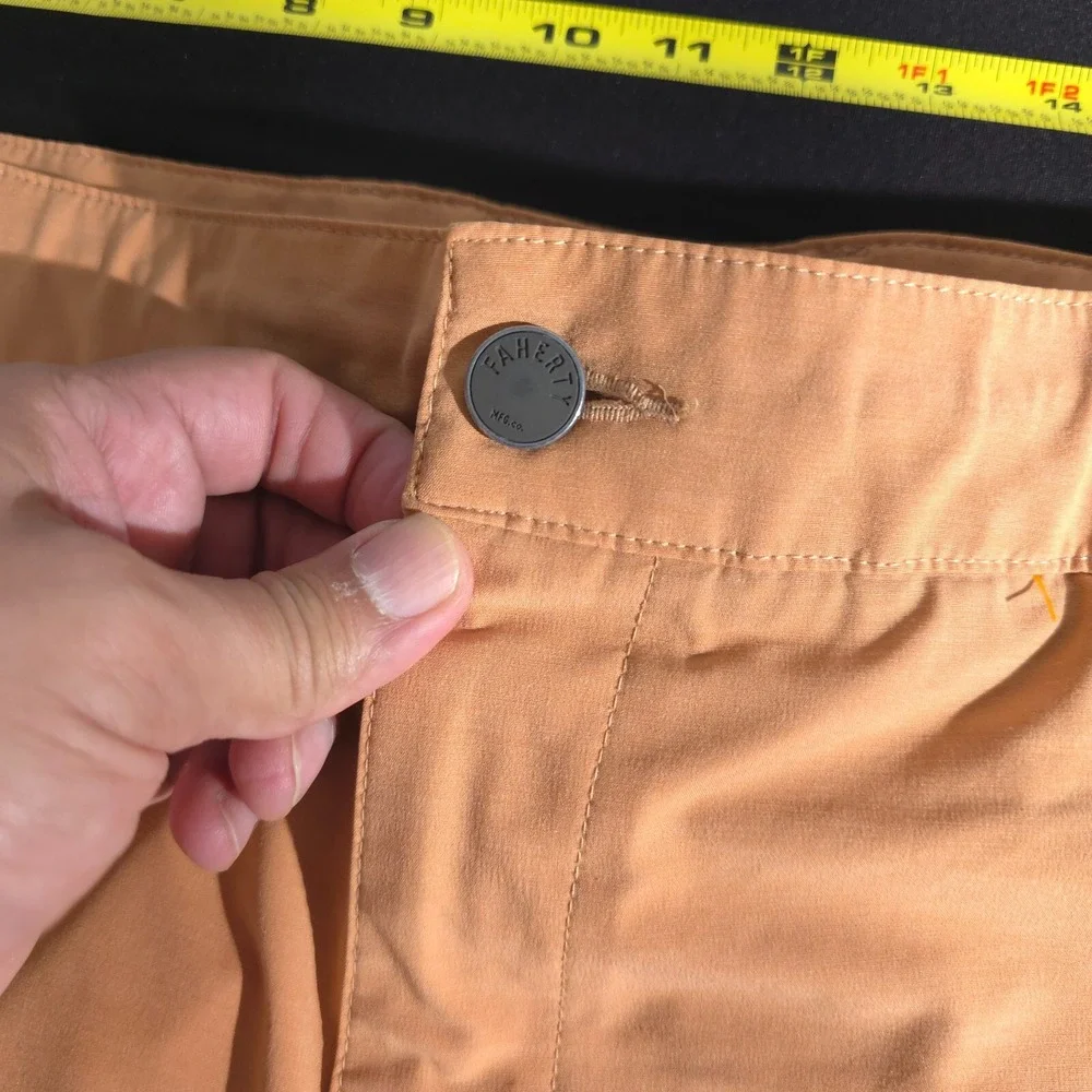 Faherty All Day Shorts Men's 38 Brown Stretch Lightweight Drawstring Golf Beach